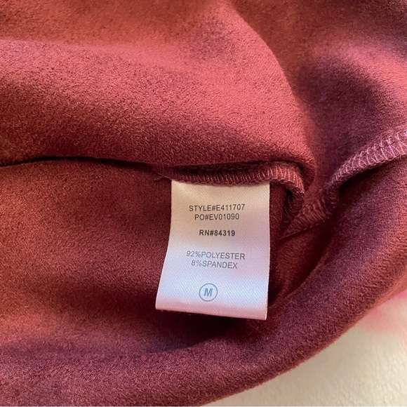 Evolution Rust Color Faux Suede Sleeveless Top/Ruffle-Back Keyhole-Medium NWT - Picture 10 of 10